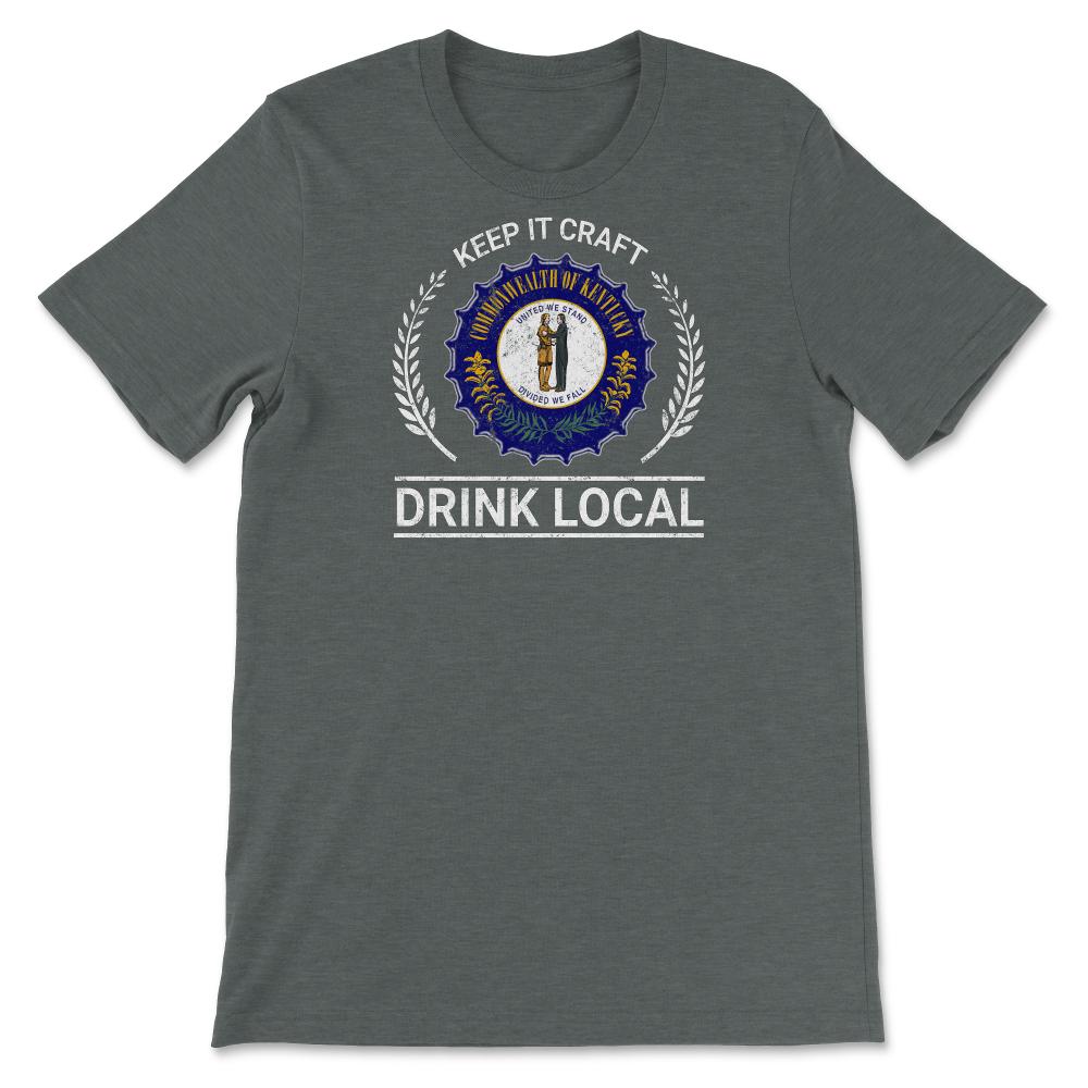 Drink Local Kentucky Vintage Craft Beer Bottle Cap Brewing - Unisex T-Shirt - Dark Grey Heather