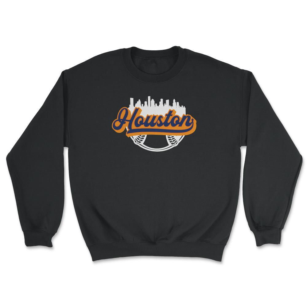 Houston Texas Baseball Downtown City Skyline Baseball Fan - Unisex Sweatshirt - Black