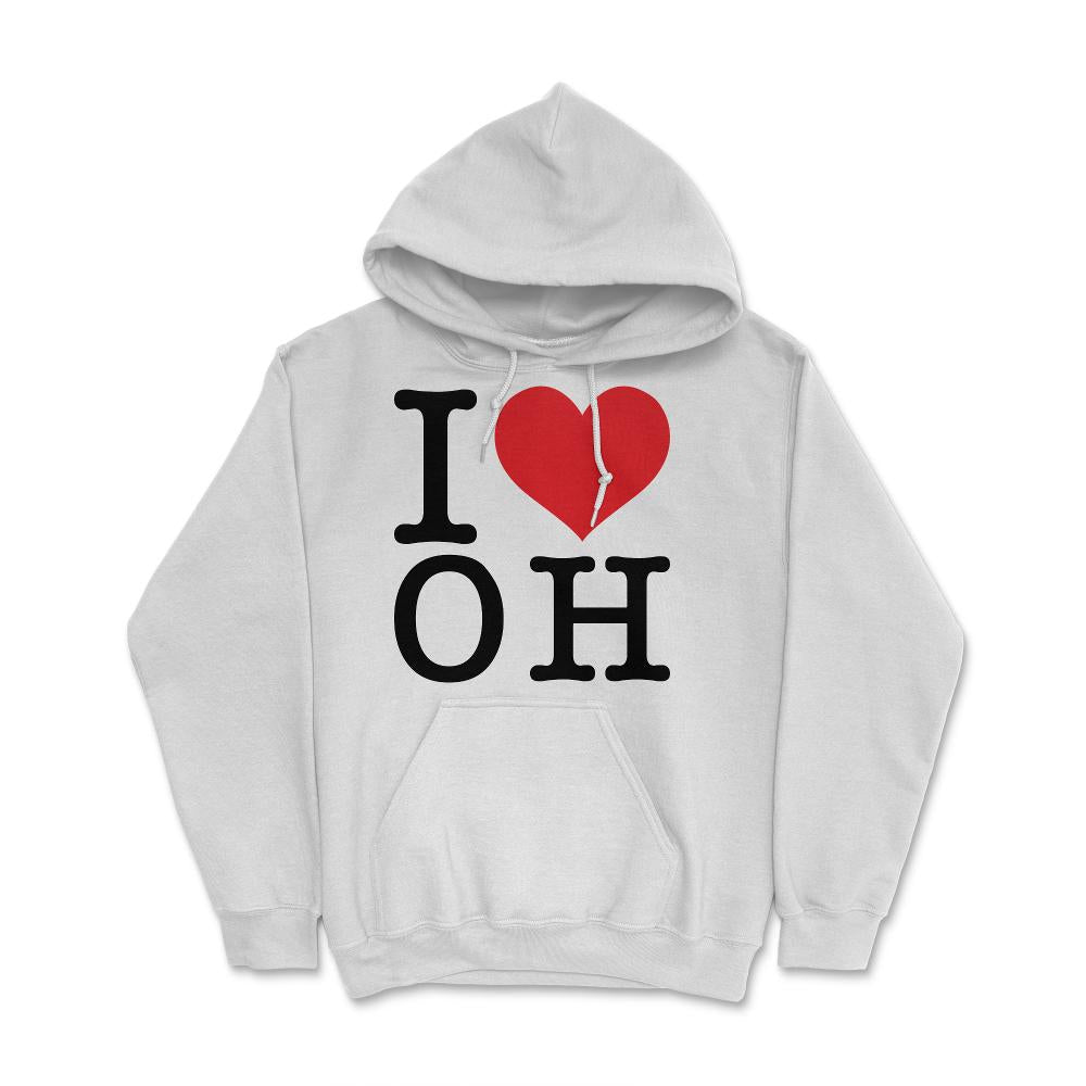 I Love Ohio Show Your Love for Your Home State Heart - Hoodie - White