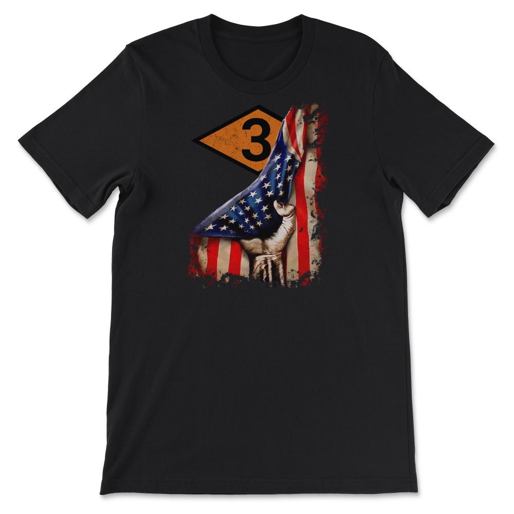 Third 3rd Ranger Battalion Orange Diamond USA Flag Pull Back - Unisex T-Shirt - Black