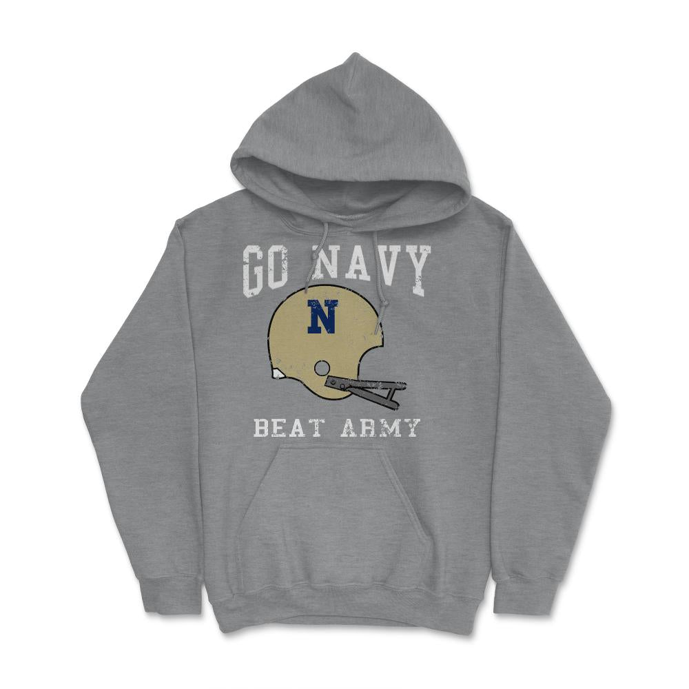 Go Navy Beat Army America's Game Vintage Football Helmet - Hoodie - Grey Heather