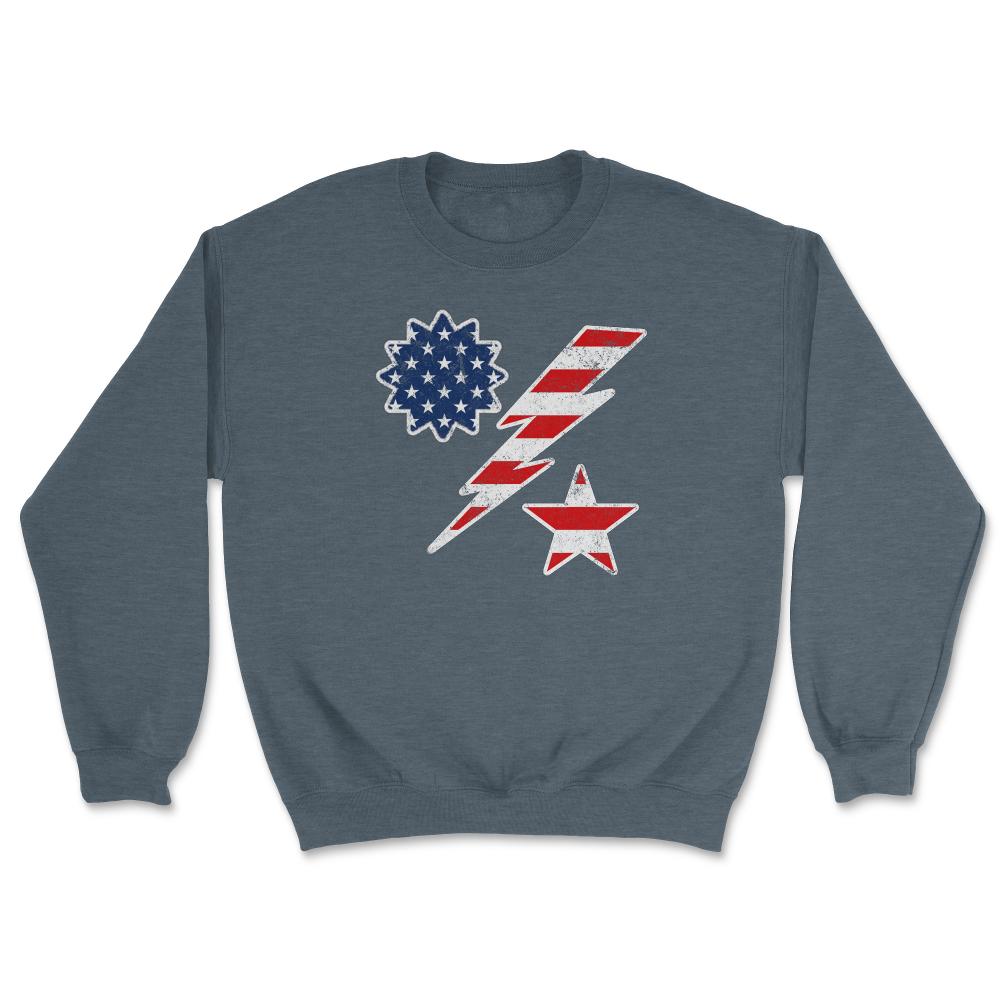 75th Ranger Regiment DUI US Flag Minimalistic Military Patriotic Gift - Unisex Sweatshirt - Dark Grey Heather