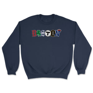 Vintage Boston Massachusetts Sports Fan City Pride Townie Southie - Unisex Sweatshirt - Navy