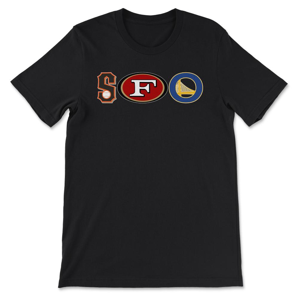 San Francisco California SFO Sports Fan Three Letter City Abbreviation - Unisex T-Shirt - Black