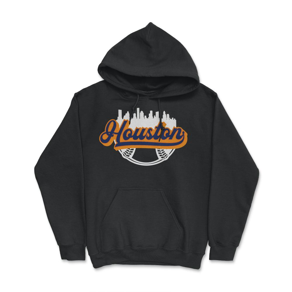 Houston Texas Baseball Downtown City Skyline Baseball Fan - Hoodie - Black