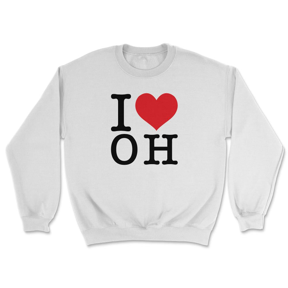 I Love Ohio Show Your Love for Your Home State Heart - Unisex Sweatshirt - White