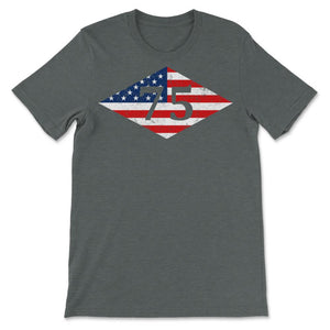 75th Ranger Regiment USA Flag Diamond Patriotic Military Army Gift - Unisex T-Shirt - Dark Grey Heather