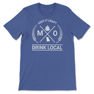 Drink Local Missouri Vintage Craft Beer Brewing - Unisex T-Shirt - Royal Blue