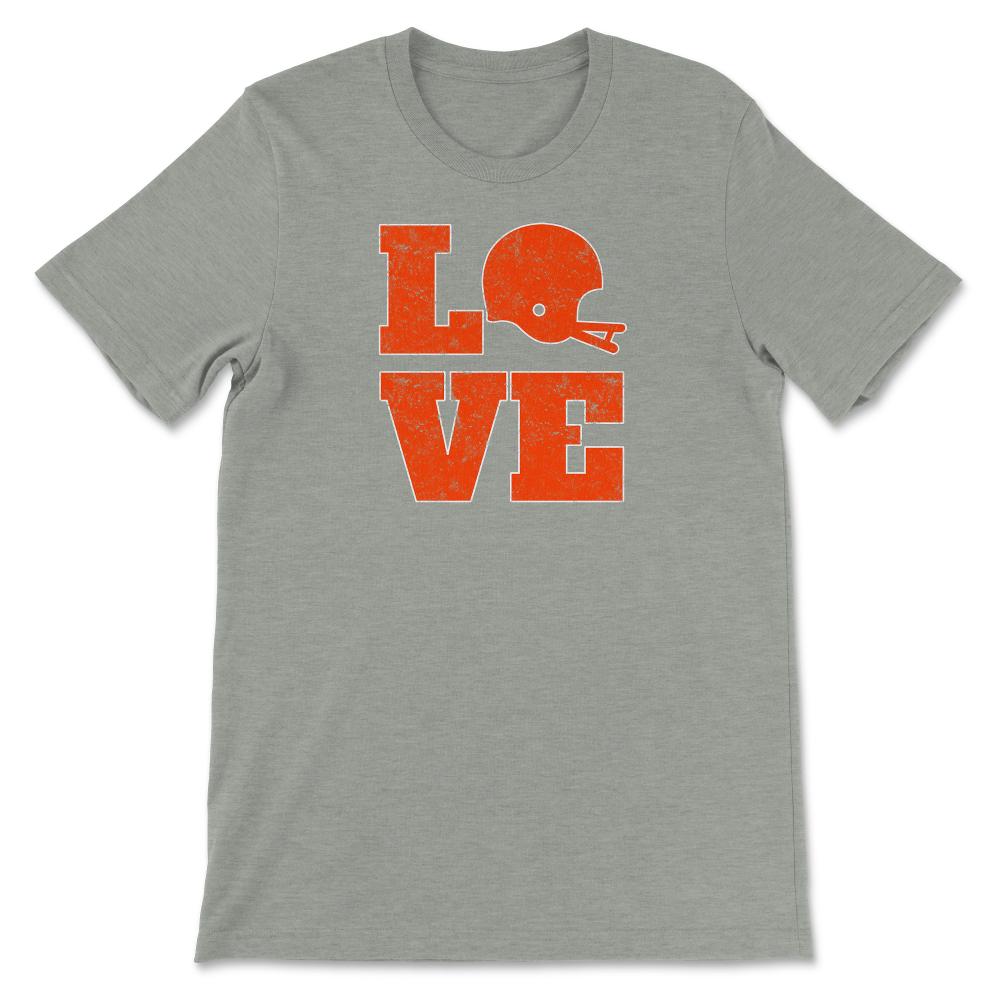 Cleveland Football LOVE Vintage Helmet Ohio Football Fan Gift - Unisex T-Shirt - Grey Heather