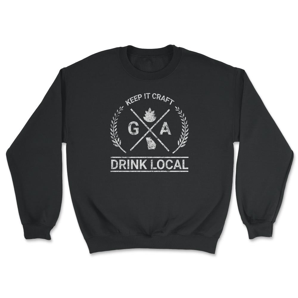 Drink Local Georgia Vintage Craft Beer Brewing Unisex T-shirt - Unisex Sweatshirt - Black