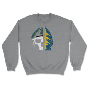 Army Special Forces Half Skull Half Patch De Oppresso Liber Green - Unisex Sweatshirt - Grey Heather