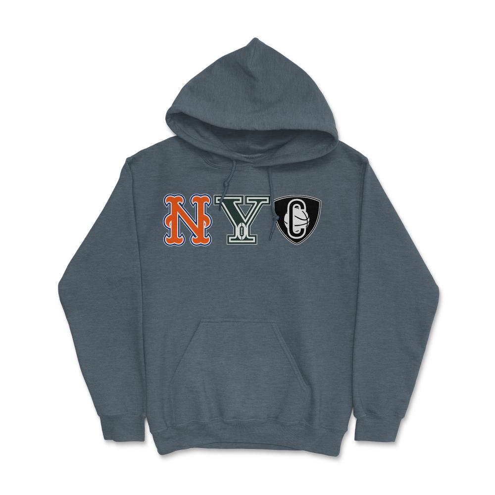 New York City Sports Fan Three Letter City Abbreviation - Hoodie - Dark Grey Heather