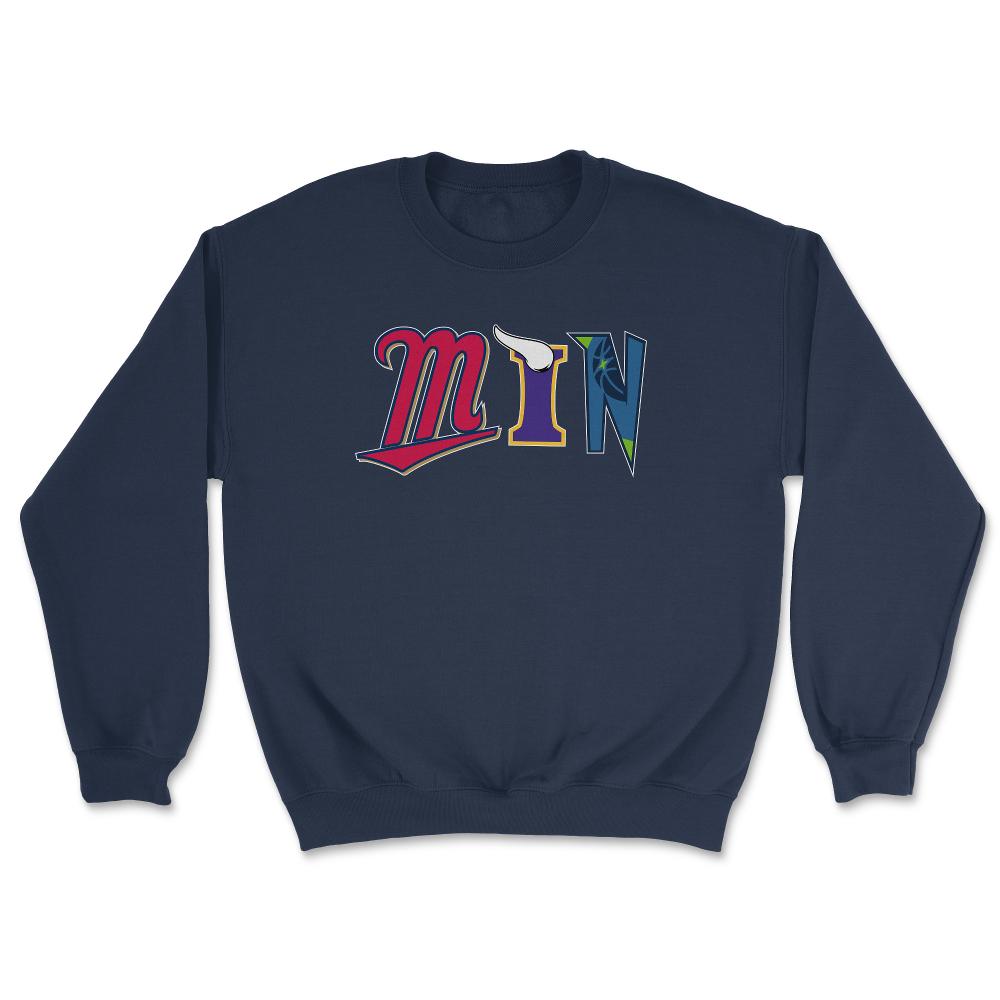 Minnesota MIN Sports Fan Three Letter City Abbreviation - Unisex Sweatshirt - Navy