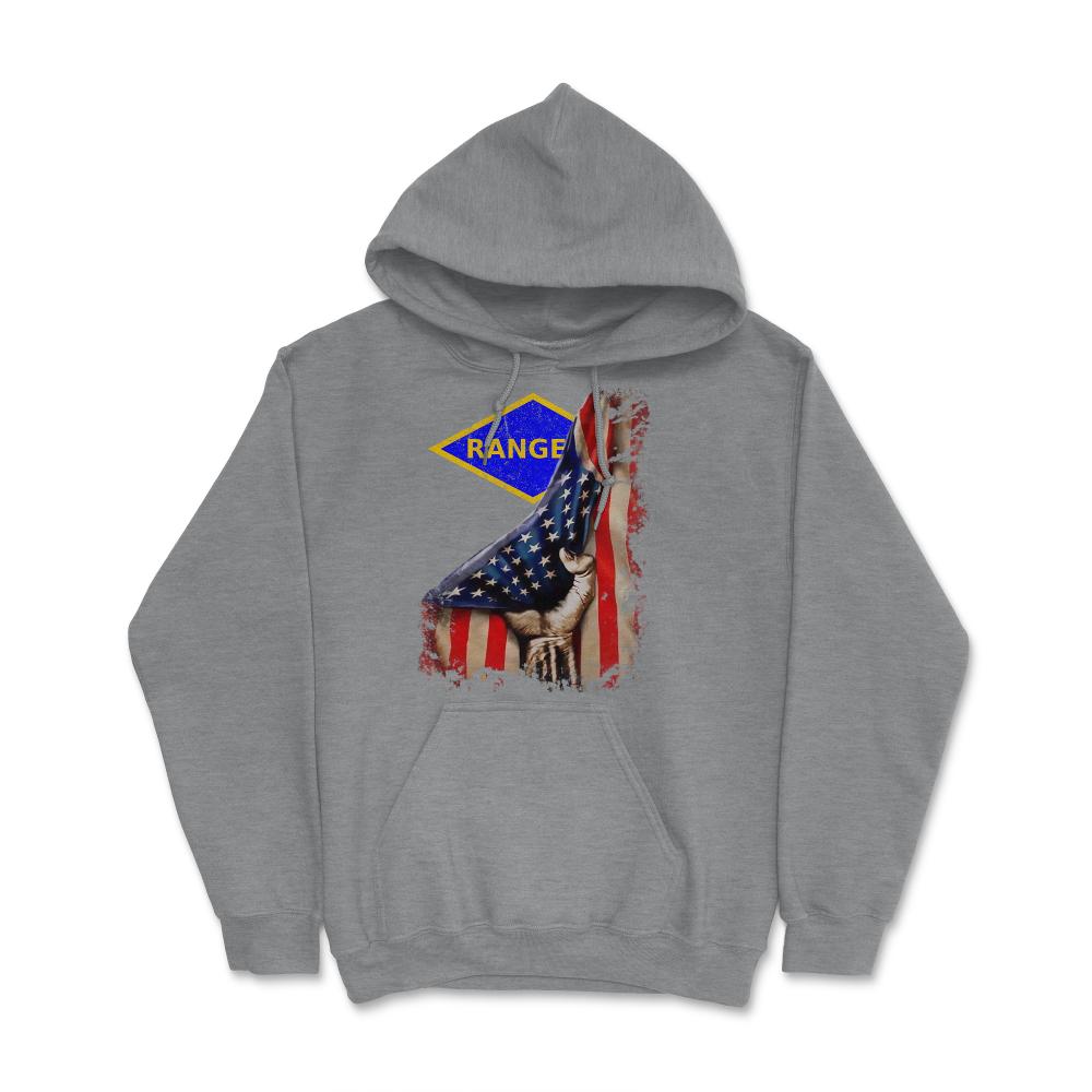 Blue Ranger Diamond USA Flag Pull Back Patriotic Military Gift - Hoodie - Grey Heather