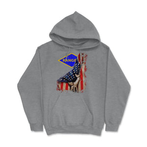 Blue Ranger Diamond USA Flag Pull Back Patriotic Military Gift - Hoodie - Grey Heather
