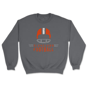 Cleveland Football Vintage Helmet Retro Style Ohio Fan Gift - Unisex Sweatshirt - Smoke Grey