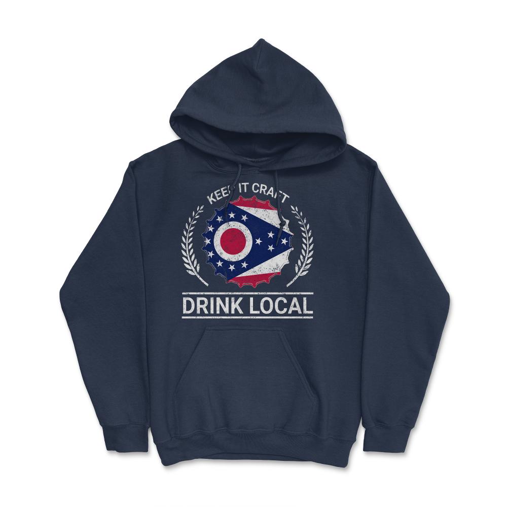 Drink Local Ohio Vintage Craft Beer Ohio Brewing - Hoodie - Navy