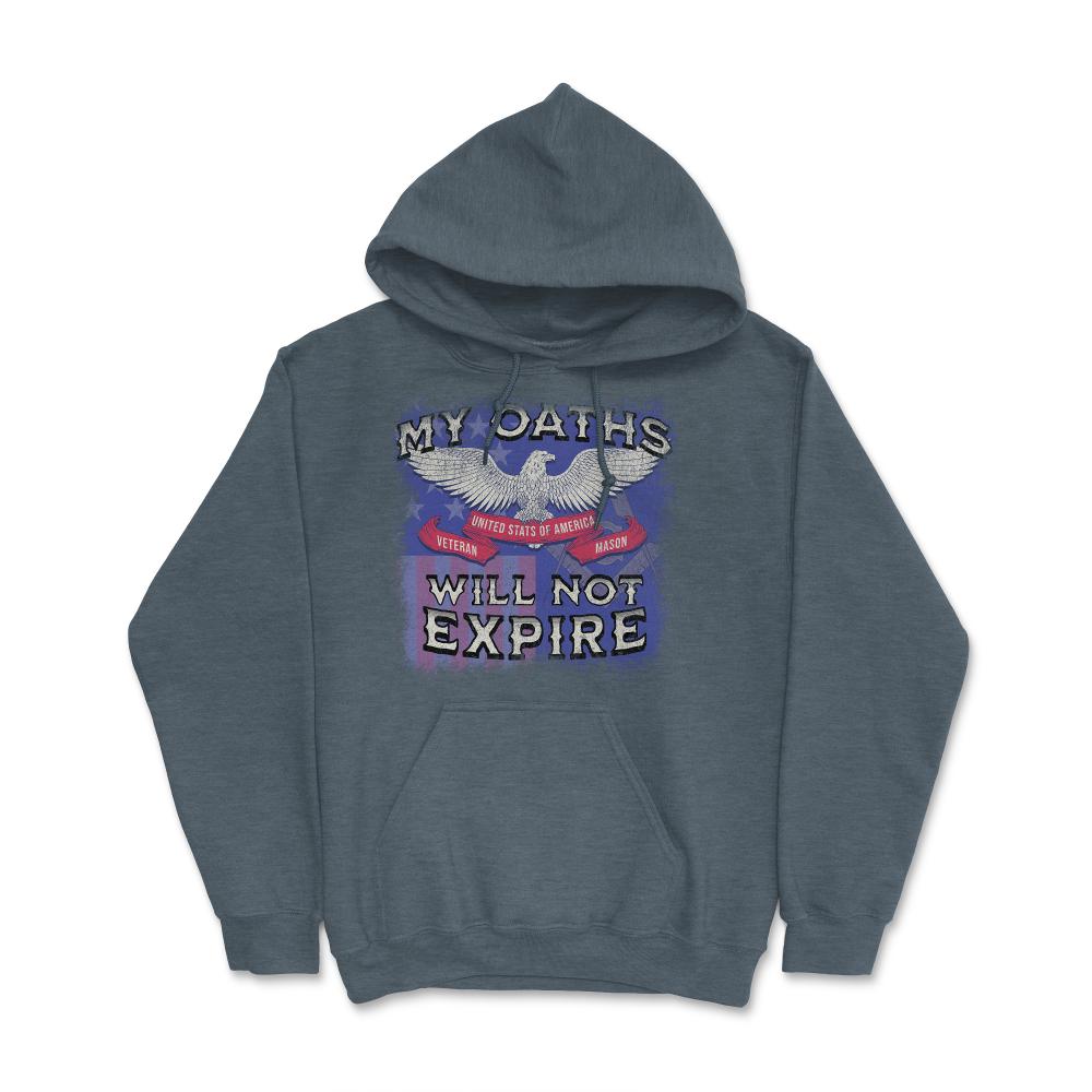 Military Veteran & Mason "My Oaths Will Not Expire" US Masonic Flag - Hoodie - Dark Grey Heather