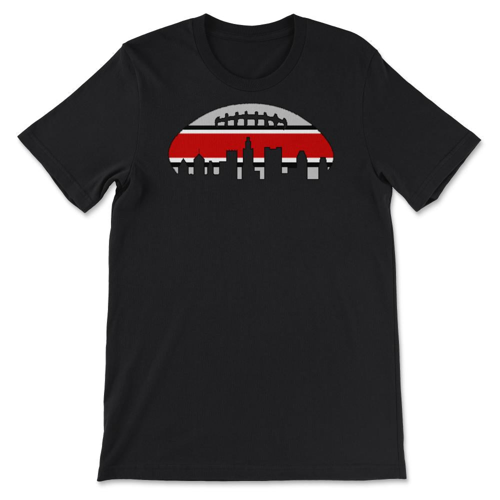 Columbus OHIO City Skyline Football Helmet Stripe Fan - Unisex T-Shirt - Black