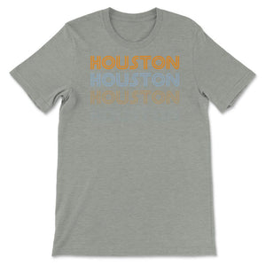 Houston Texas Soccer Retro Style Color Fade Futbol Club Fan - Unisex T-Shirt - Grey Heather