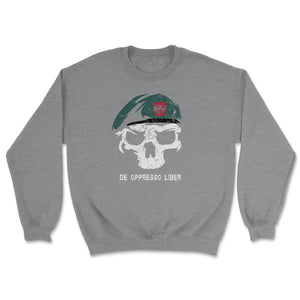 Army Special Forces De Oppresso Liber Green Beret 7th SFG Airborne - Unisex Sweatshirt - Grey Heather