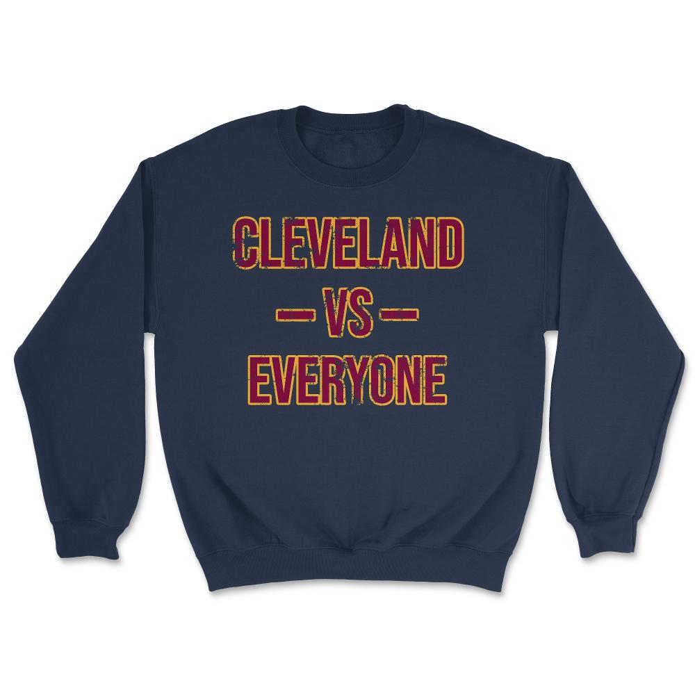 Cleveland Vs Everyone Vintage Weathered City & State Pride Ohio - Unisex Sweatshirt - Navy