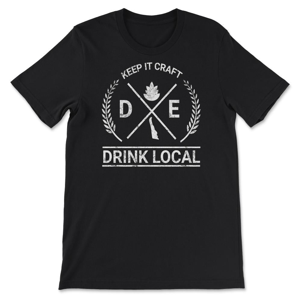 Drink Local Delaware Vintage Craft Beer Brewing - Unisex T-Shirt - Black