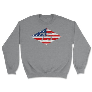 75th Ranger Regiment USA Flag Diamond Patriotic Military Army Gift - Unisex Sweatshirt - Grey Heather