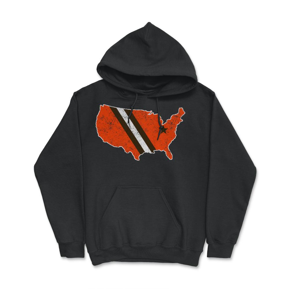 Cleveland Nation Football Fan Weathered Gift - Hoodie - Black