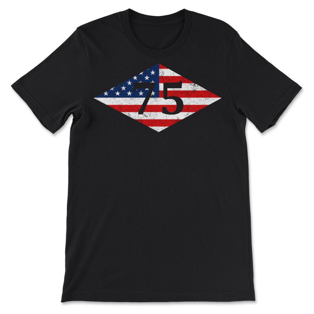 75th Ranger Regiment USA Flag Diamond Patriotic Military Army Gift - Unisex T-Shirt - Black