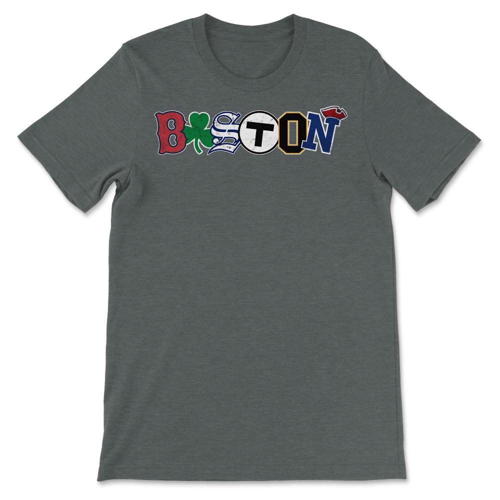 Vintage Boston Massachusetts Sports Fan City Pride Townie Southie - Unisex T-Shirt - Dark Grey Heather