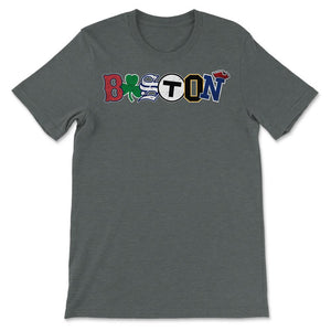 Vintage Boston Massachusetts Sports Fan City Pride Townie Southie - Unisex T-Shirt - Dark Grey Heather