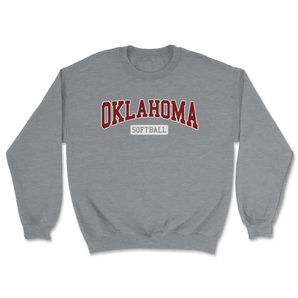 Oklahoma Softball Classic Retro Style Softball Player - Unisex Sweatshirt - Grey Heather