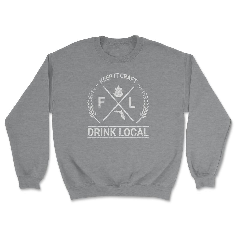 Drink Local Florida Vintage Craft Beer Brewing Unisex T-shirt - Unisex Sweatshirt - Grey Heather