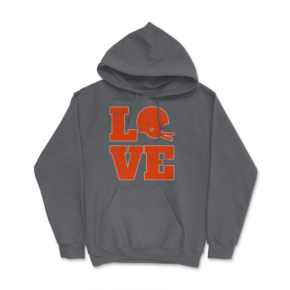 Cleveland Football LOVE Vintage Helmet Ohio Football Fan Gift - Hoodie - Smoke Grey