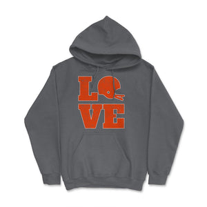 Cleveland Football LOVE Vintage Helmet Ohio Football Fan Gift - Hoodie - Smoke Grey