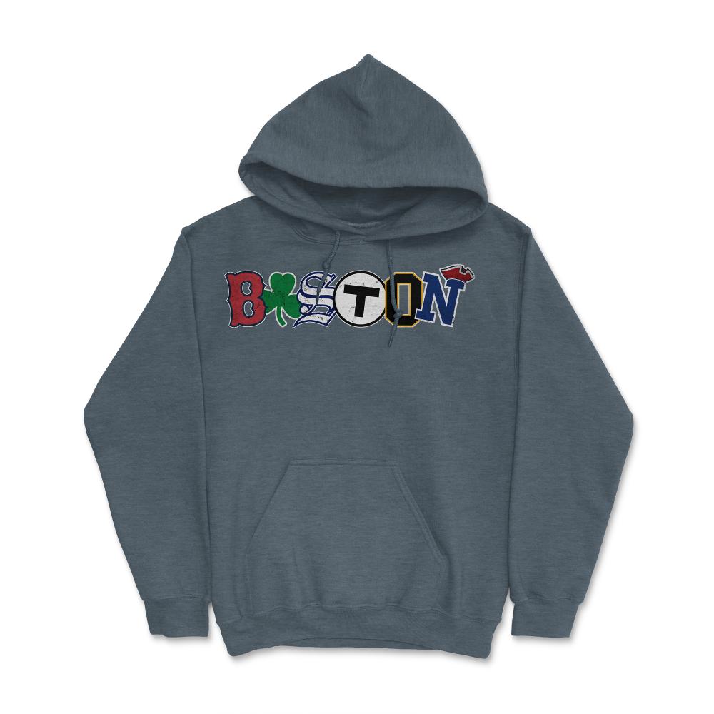 Vintage Boston Massachusetts Sports Fan City Pride Townie Southie - Hoodie - Dark Grey Heather