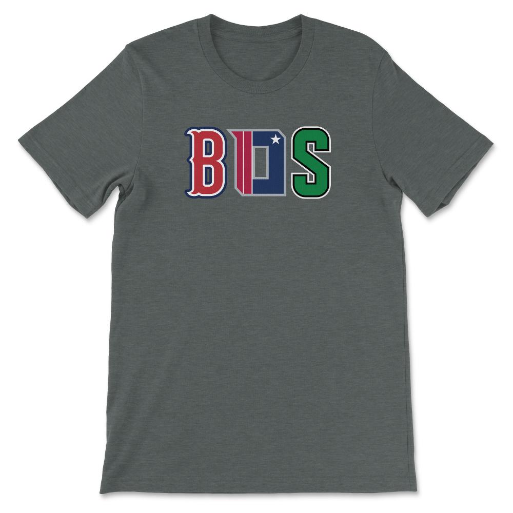 Boston Massachusetts Sports Fan Three Letter City Abbreviation - Unisex T-Shirt - Dark Grey Heather