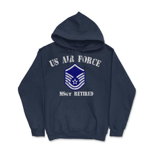 Vintage Retired Air Force Master Sergeant Military Veteran Retiree - Hoodie - Navy