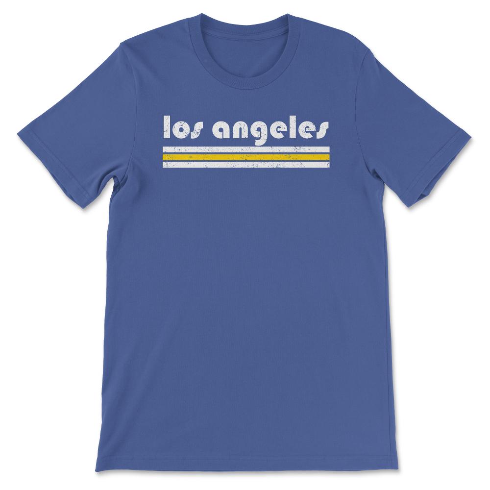 Vintage Los Angeles California Retro Three Stripe Weathered - Unisex T-Shirt - Royal Blue