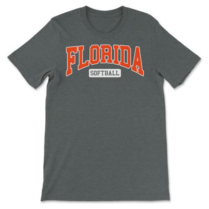 Florida Softball Classic Retro Style Softball Player - Unisex T-Shirt - Dark Grey Heather