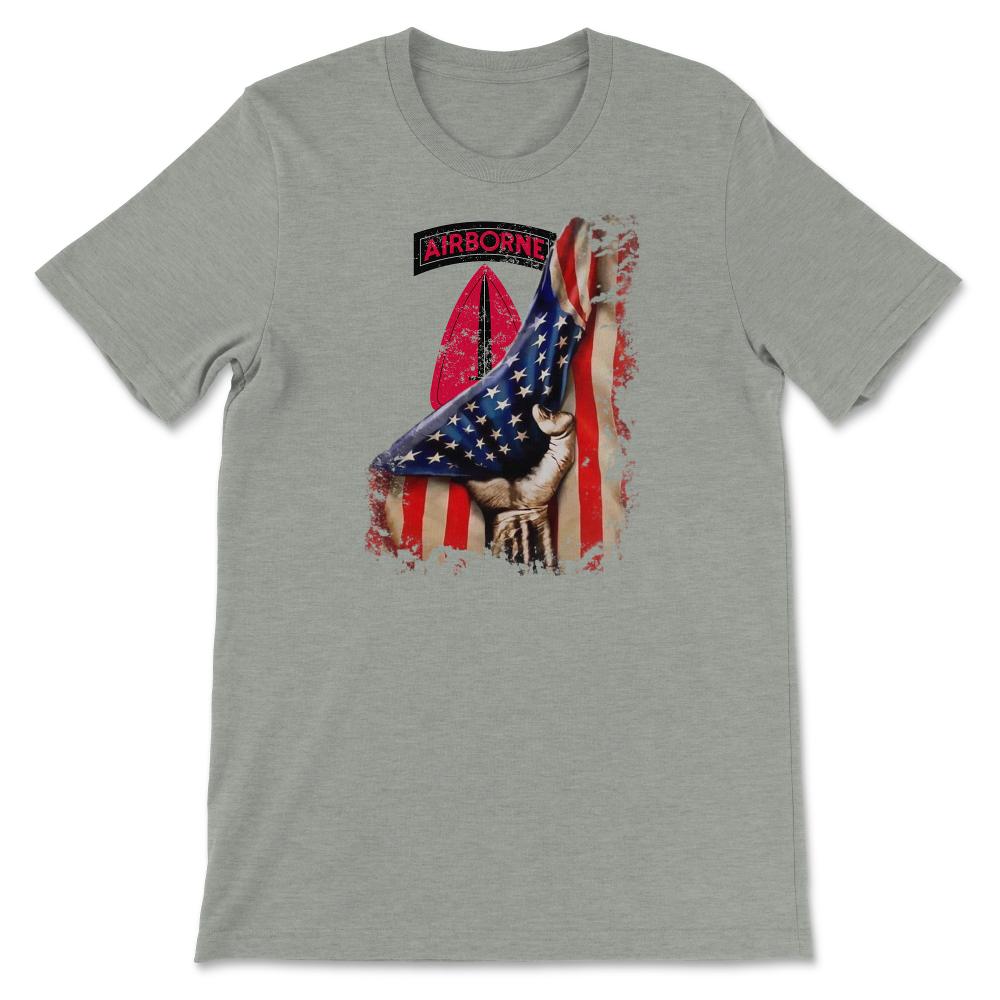 USASOC Patch Flag Tear Patriotic Special Operations Gift - Unisex T-Shirt - Grey Heather