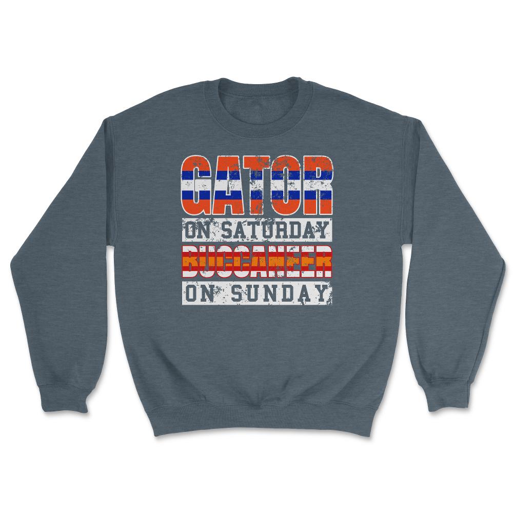 Gator on Saturday Buccaneer on Sunday - Unisex Sweatshirt - Dark Grey Heather