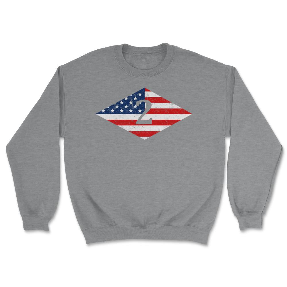 Second Ranger Battalion USA Flag Diamond Patriotic Military Army Gift - Unisex Sweatshirt - Grey Heather