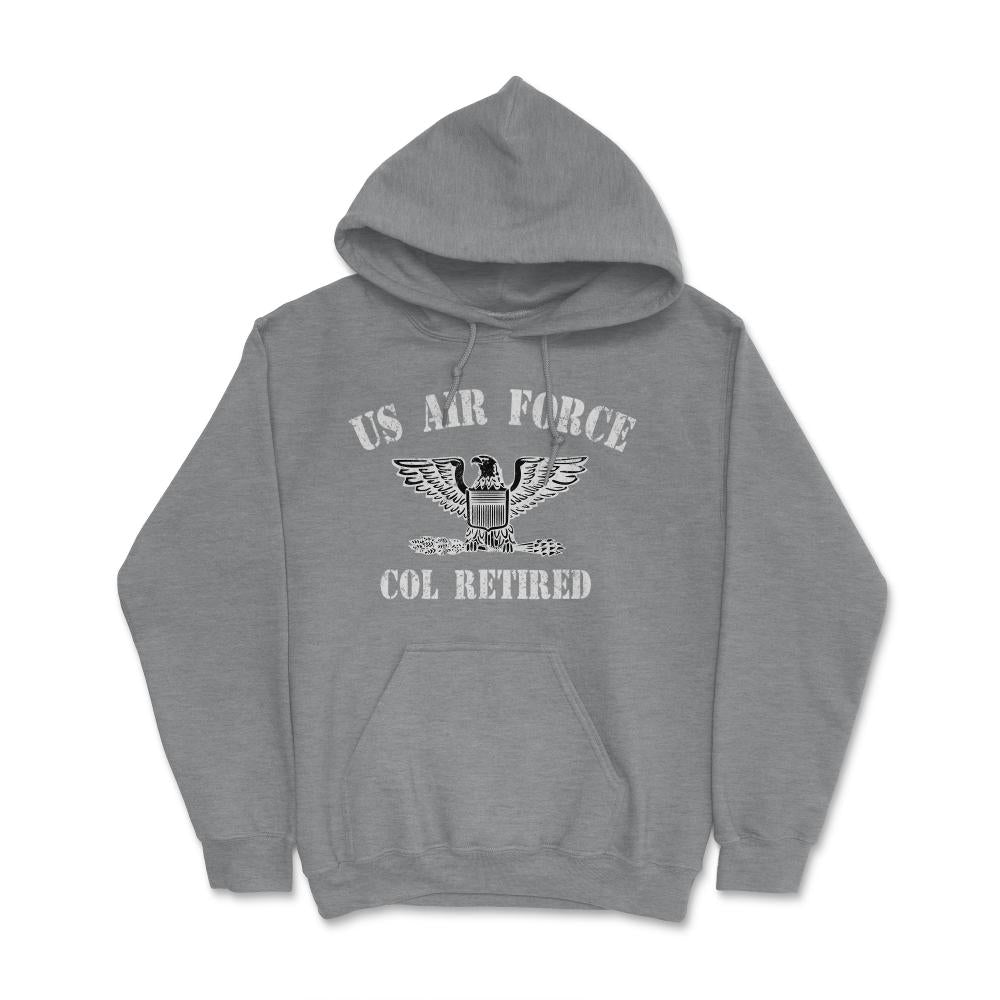Vintage Retired Air Force Full Bird Colonel Military Veteran Retiree - Hoodie - Grey Heather