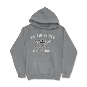 Vintage Retired Air Force Full Bird Colonel Military Veteran Retiree - Hoodie - Grey Heather