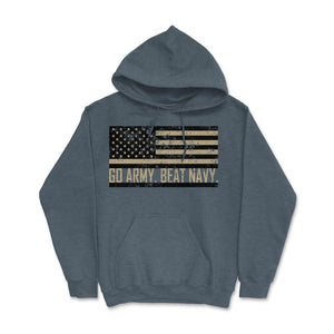 Go Army Beat Navy Flag America's Game Sports Football Fan - Hoodie - Dark Grey Heather