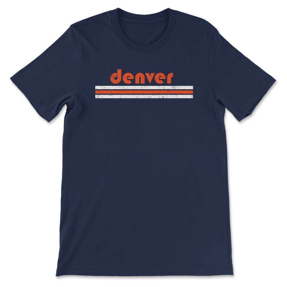 Vintage Denver Colorado Retro Three Stripe Weathered - Unisex T-Shirt - Navy