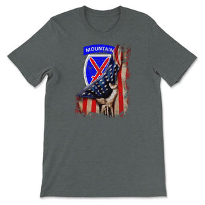10th 10th Mountain Division US Flag Tear Patriotic Light Infantryflag - Unisex T-Shirt - Dark Grey Heather