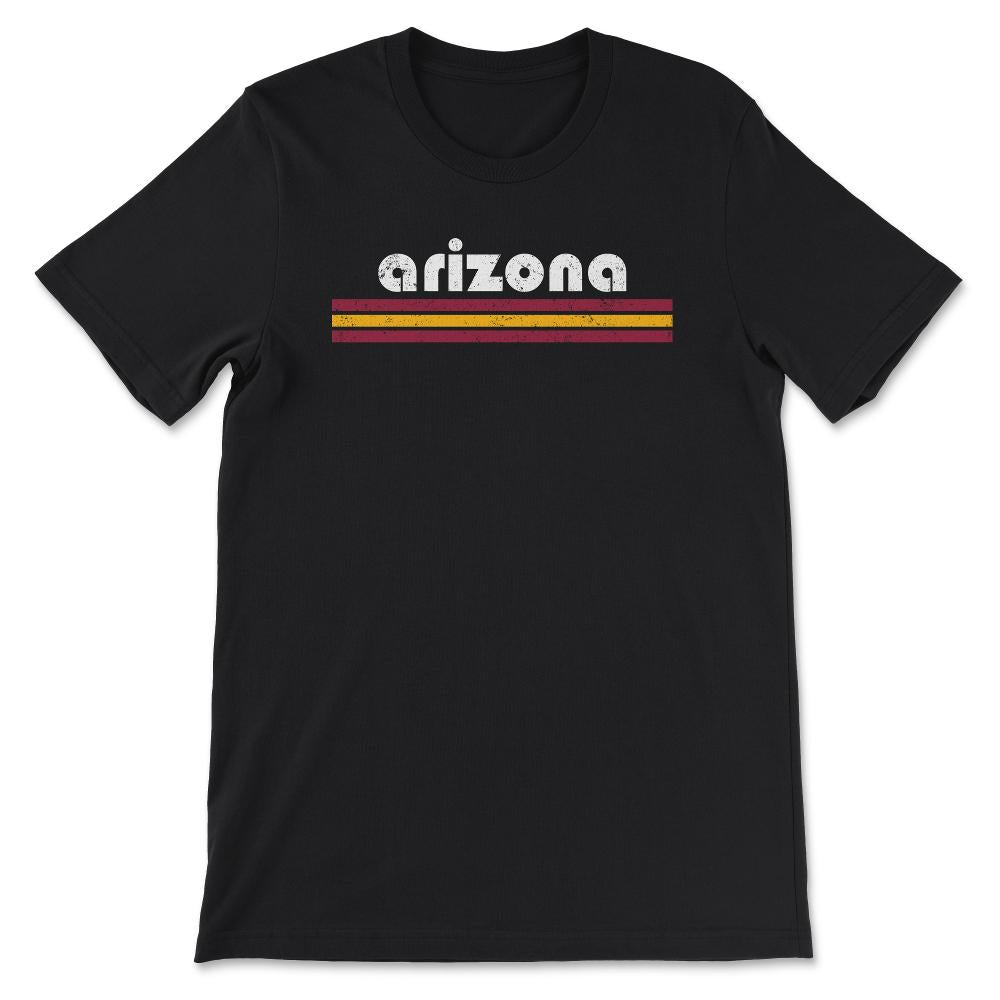 Vintage Arizona Retro Three Stripe Weathered - Unisex T-Shirt - Black